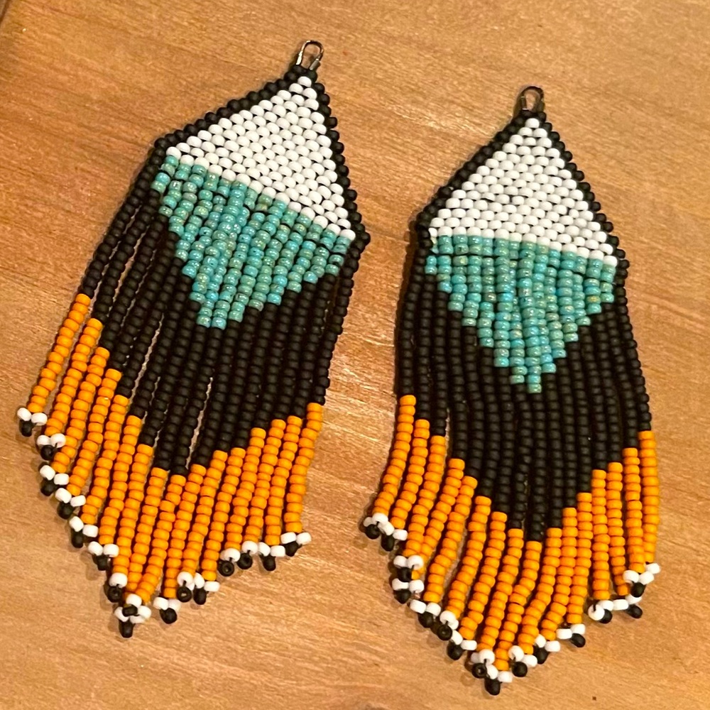 Beaded statement earrings